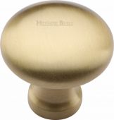 C113 32-SB Heritage Brass Cabinet Knob Victorian Round Design 32mm Satin Brass Finish
