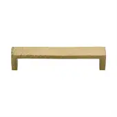 C4525 160-SB Heritage Brass Cabinet Pull Hammered Wide Metro Design 160mm ctc Satin Brass Finish