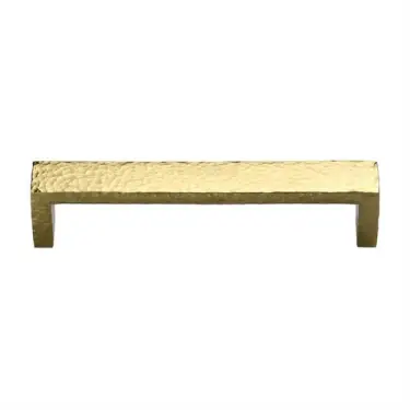 Click Here To Enlarge This Photo Of C4525 192-PB Heritage Brass Cabinet Pull Hammered Wide Metro Design 192mm ctc Polished Brass Finish
