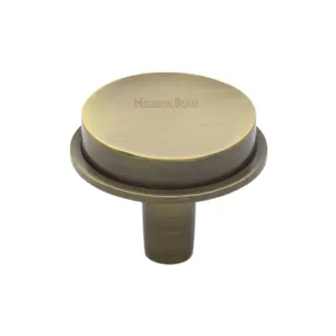 Click Here To Enlarge This Photo Of C4592 32-AT Heritage Brass Cabinet Knob Flat Top Design 32mm Antique Brass finish