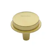 C4592 32-PB Heritage Brass Flat Round Knob Design 32 mm Polished Brass finish