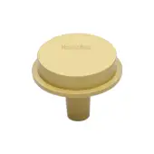 C4592 32-SB Heritage Brass Flat Round Knob Design 32 mm Satin Brass finish