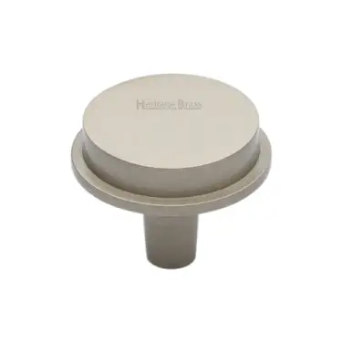 Click Here To Enlarge This Photo Of C4592 32-SN Heritage Brass Flat Round Knob Design 32 mm Satin Nickel finish