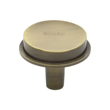 Click Here To Enlarge This Photo Of C4592 38-AT Heritage Brass Flat Round Knob Design 38mm Antique Brass finish