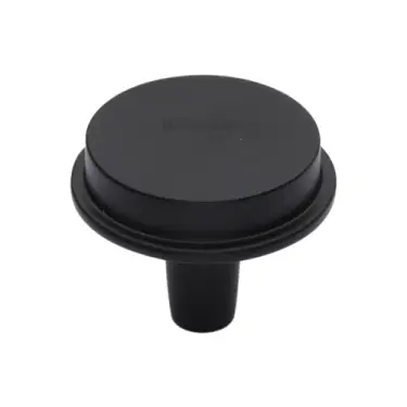 Click Here To Enlarge This Photo Of C4592 38-BKMT Heritage Brass Flat Round Knob Design 38mm Matt Black finish