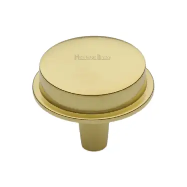 Click Here To Enlarge This Photo Of C4592 38-PB Heritage Brass Flat Round Knob Design 38mm Polished Brass finish