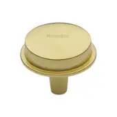 C4592 38-PB Heritage Brass Flat Round Knob Design 38mm Polished Brass finish