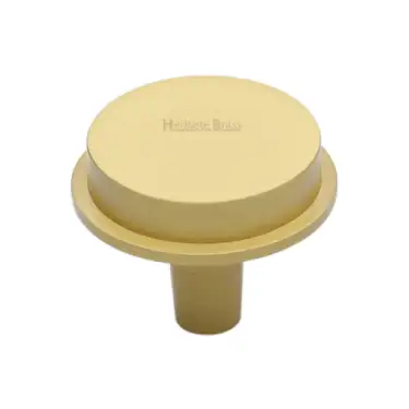 Click Here To Enlarge This Photo Of C4592 38-SB Heritage Brass Flat Round Knob Design 38mm Satin Brass finish