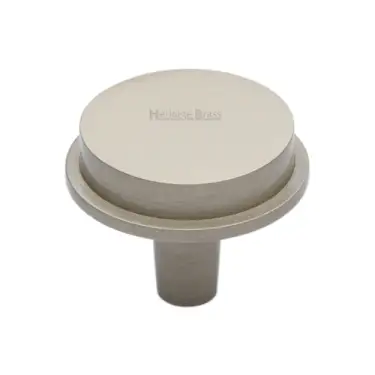 Click Here To Enlarge This Photo Of C4592 38-SN Heritage Brass Flat Round Knob Design 38mm Satin Nickel finish