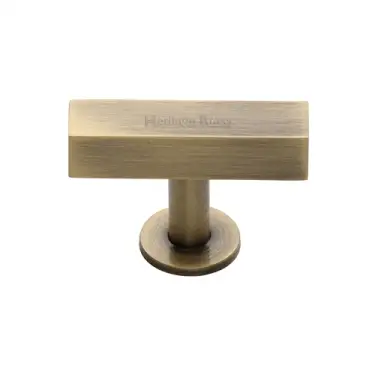 Click Here To Enlarge This Photo Of C4765-AT Heritage Brass Cabinet Knob Symmetrical Square Design 44mm Antique Brass finish
