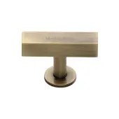 C4765-AT Heritage Brass Cabinet Knob Symmetrical Square Design 44mm Antique Brass finish