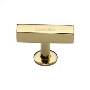 Click Here To Enlarge This Photo Of C4765-PB Heritage Brass Cabinet Knob Symmetrical Square Design 44mm Polished Brass finish