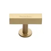 C4765-SB Heritage Brass Cabinet Knob Symmetrical Square Design 44mm Satin Brass finish