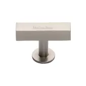 C4765-SN Heritage Brass Cabinet Knob Symmetrical Square Design 44mm Satin Nickel finish