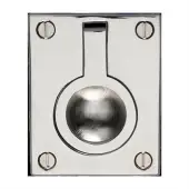 C6337 50-PNF Heritage Brass Cabinet Pull Flush Ring Design 50mm Polished Nickel finish