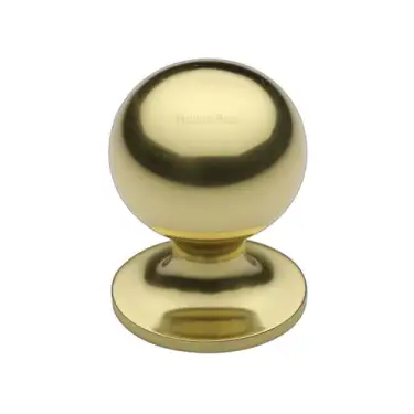Click Here To Enlarge This Photo Of C8321 25-PB Heritage Brass Cabinet Knob Ball Design 25mm Polished Brass finish