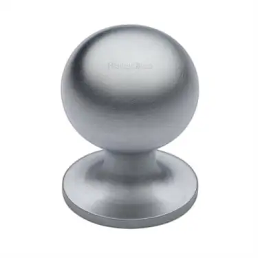 Click Here To Enlarge This Photo Of C8321 32-SC Heritage Brass Cabinet Knob Ball Design 32mm Satin Chrome finish