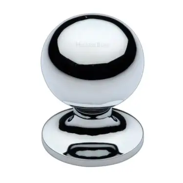 Click Here To Enlarge This Photo Of C8321 38-PC Heritage Brass Cabinet Knob Ball Design 38mm Polished Chrome finish