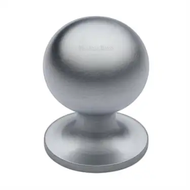 Click Here To Enlarge This Photo Of C8321 38-SC Heritage Brass Cabinet Knob Ball Design 38mm Satin Chrome finish