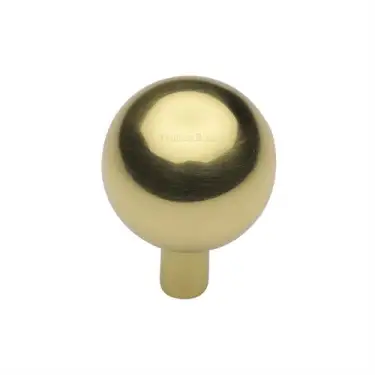 Click Here To Enlarge This Photo Of C8323 22-PB Heritage Brass Cabinet Knob Sphere Design 22mm Polished Brass finish