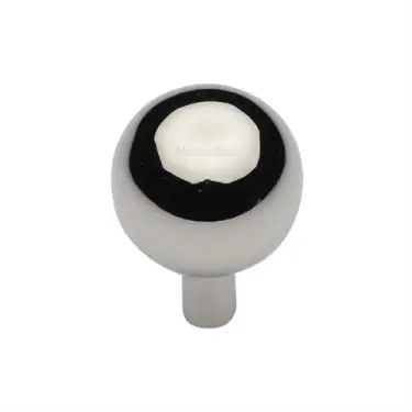 Click Here To Enlarge This Photo Of C8323 22-PNF Heritage Brass Cabinet Knob Sphere Design 22mm Polished Nickel finish