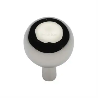 Click Here To Enlarge This Photo Of C8323 28-PNF Heritage Brass Cabinet Knob Sphere Design 28mm Polished Nickel finish