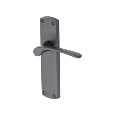 Click Here To Enlarge This Photo Of DIP7810-BKMT Heritage Brass Door Handle Lever Latch Diplomat Design Matt Black finish