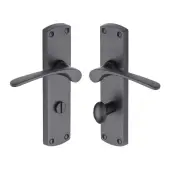 DIP7830-BKMT Heritage Brass Door Handle for Bathroom Diplomat Design Matt Black finish