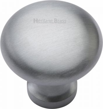 Click Here To Enlarge This Photo Of C113 32-SC Heritage Brass Cabinet Knob Victorian Round Design 32mm Satin Chrome Finish