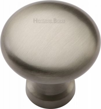 Click Here To Enlarge This Photo Of C113 32-SN Heritage Brass Cabinet Knob Victorian Round Design 32mm Satin Nickel Finish