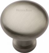 C113 32-SN Heritage Brass Cabinet Knob Victorian Round Design 32mm Satin Nickel Finish
