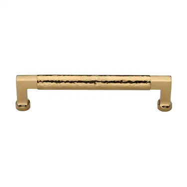 Click Here To Enlarge This Photo Of HAM0312 254-PB Heritage Brass Cabinet Pull Bauhaus Hammered Design 254mm ctc Polished Brass Finish
