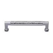 HAM0312 254-PC Heritage Brass Cabinet Pull Bauhaus Hammered Design 254mm ctc Polished Chrome Finish