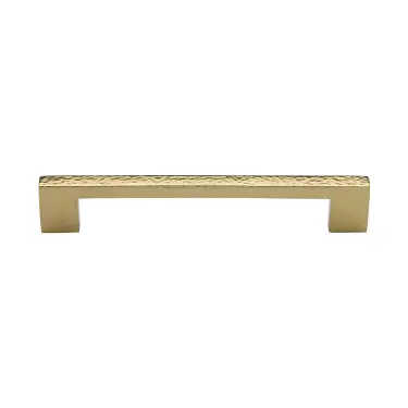 Click Here To Enlarge This Photo Of HAM0337 128-PB Heritage Brass Cabinet Pull Metro Hammered Design 128mm ctc Polished Brass Finish