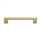 HAM0337 128-PB Heritage Brass Cabinet Pull Metro Hammered Design 128mm ctc Polished Brass Finish