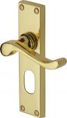 V805-PB Heritage Brass Door Handle For Oval Profile Plate Bedford Design Polished Brass Finish