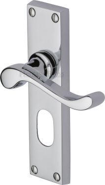 Click Here To Enlarge This Photo Of V805-PC Heritage Brass Door Handle For Oval Profile Plate Bedford Design Polished Chrome Finish