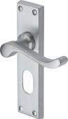 V805-SC Heritage Brass Door Handle For Oval Profile Plate Bedford Design Satin Chrome Finish