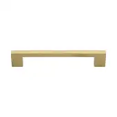 HAM0337 96-SB Heritage Brass Cabinet Pull Metro Hammered Design 96mm ctc Satin Brass Finish