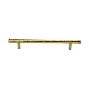 Click Here To Enlarge This Photo Of HAM0361 160-PB Heritage Brass Cabinet Pull T-Bar Hammered Design 160mm ctc Polished Brass Finish