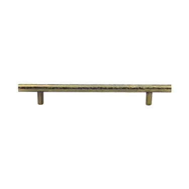 Click Here To Enlarge This Photo Of HAM0361 203-AT Heritage Brass Cabinet Pull T-Bar Hammered Design 203mm ctc Antique Brass Finish