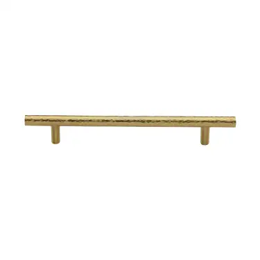 Click Here To Enlarge This Photo Of HAM0361 203-SB Heritage Brass Cabinet Pull T-Bar Hammered Design 203mm ctc Satin Brass Finish
