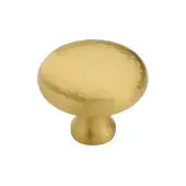 HAM113 32-SB Heritage Brass Cabinet Knob Victorian Round Hammered Design 32mm Satin Brass finish