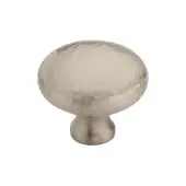 HAM113 32-SN Heritage Brass Cabinet Knob Victorian Round Hammered Design 32mm Satin Nickel finish