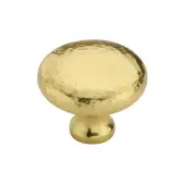 HAM113 38-PB Heritage Brass Cabinet Knob Victorian Round Hammered Design 38mm Polished Brass finish
