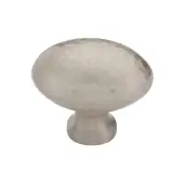 HAM114 32-SN Heritage Brass Cabinet Knob Victorian Oval Hammered Design 32mm Satin Nickel finish