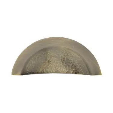 Click Here To Enlarge This Photo Of HAM1730-AT Heritage Brass Drawer Cup Pull Crescent Hammered Design Antique Brass finish