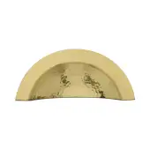HAM1730-PB Heritage Brass Drawer Cup Pull Crescent Hammered Design Polished Brass finish