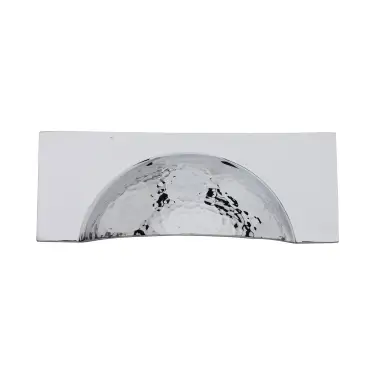 Click Here To Enlarge This Photo Of HAM2764-PC Heritage Brass Drawer Cup Pull Hampshire Hammered Design 57mm ctc Polished Chrome Finish