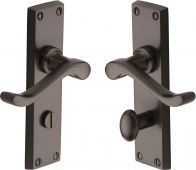 V815-MB Heritage Brass Door Handle For Bathroom Bedford Design Matt Bronze Finish
